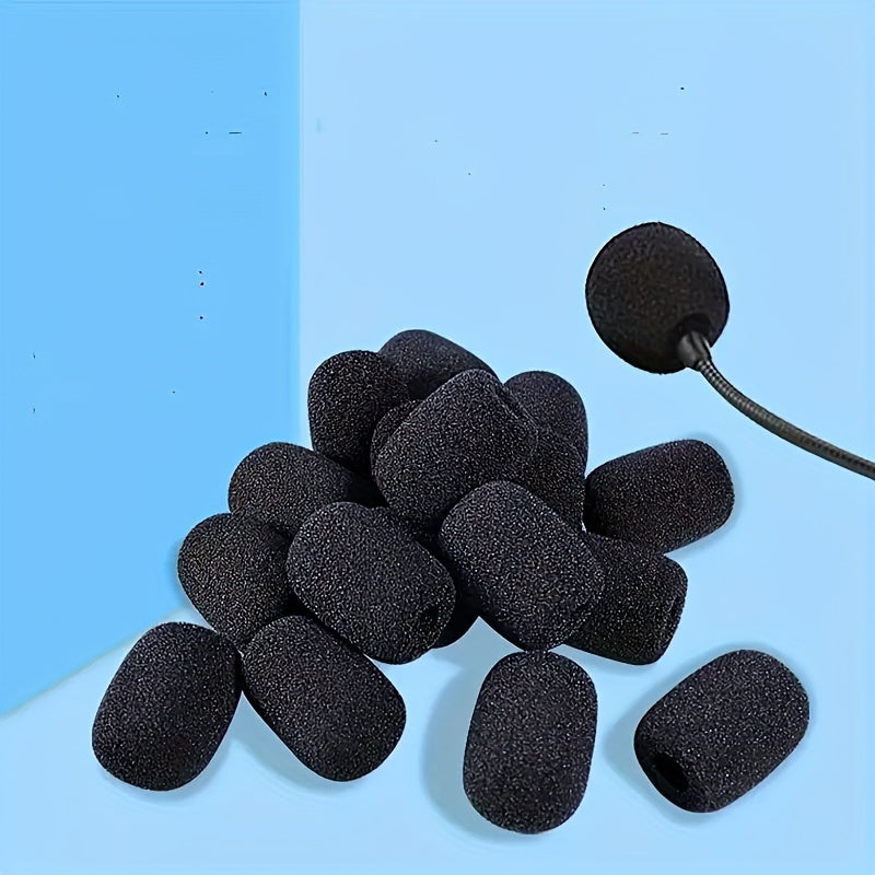[10 filtros pop XLR] Juego de 10 filtros pop para conectores XLR, pantalla antiviento de espuma antichoque para micrófono, almohadillas de reducción de ruido para audífonos y micrófonos de mano, sin necesidad de batería