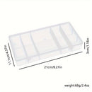 Caja de almacenamiento de pestañas verticales rectangular transparente de 5 cuadrículas con cierre de clic - Sin aroma, no requiere suministro de energía, sin batería - Organizador de herramientas de maquillaje, 1 paquete