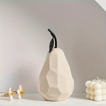 1pc Figura de Fruta de Arcilla Moderna, Diseño de Manzana y Pera, Decoración Temática Espacial para Sala de Estar y Habitación de Jóvenes, Exhibición Versátil para Interior/Exterior, No Necesita Electricidad, Decoración para Sala de Estar
