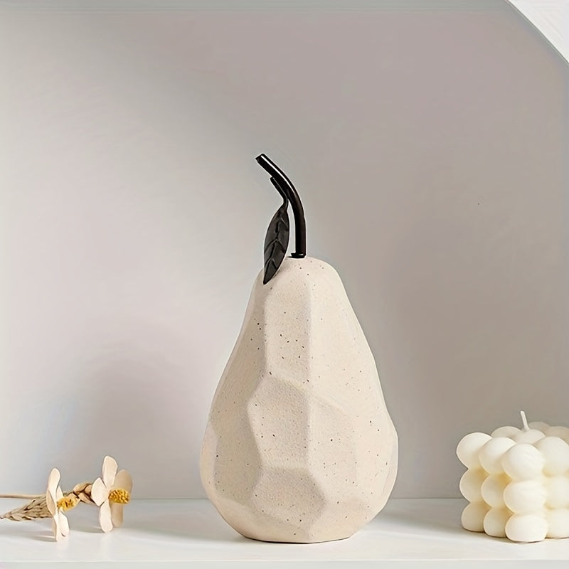 1pc Figura de Fruta de Arcilla Moderna, Diseño de Manzana y Pera, Decoración Temática Espacial para Sala de Estar y Habitación de Jóvenes, Exhibición Versátil para Interior/Exterior, No Necesita Electricidad, Decoración para Sala de Estar