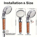 1pc Cabezal de Ducha Ahorrador de Agua a Alta Presión con Filtro, Pulverizador Portátil para RV y Hogar, Diseño Circular en Plástico Duradero, Beige Claro, Flujo Transparente, Accesorio Funcional para Baño