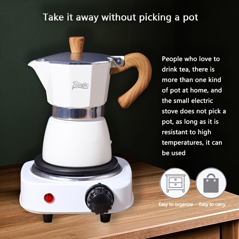 Estufa de calefacción multifuncional al estilo estadounidense, se puede utilizar para preparar té y café, placa eléctrica, calentador de sartén de hierro fundido, calentador de cafetera moka, fácil de transportar, ajuste de fuego en cinco niveles, calor