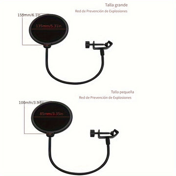 [Viento Doble Capa para Micrófono] Protector de Viento para Micrófono de Doble Capa - Conector XLR para Karaoke, Streaming y Grabación de Podcasts