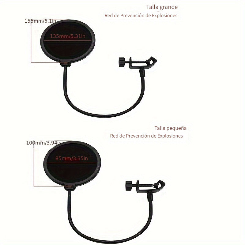 [Viento Doble Capa para Micrófono] Protector de Viento para Micrófono de Doble Capa - Conector XLR para Karaoke, Streaming y Grabación de Podcasts
