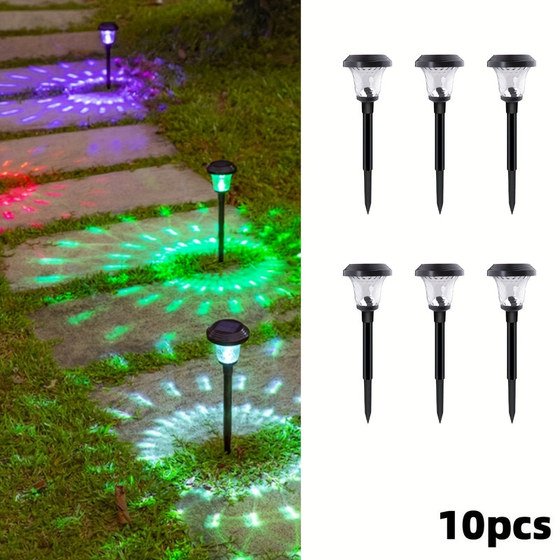 Conjunto de 10 Luces Solares Exteriores en Forma de Gota de Agua con LED - Iluminación para Caminos Impermeable IP44 para Jardines, Vistas y Áreas Paisajísticas - Decoración Ecológica del Paisaje con Brillo Amarillo Cálido, Iluminación para Senderos de J