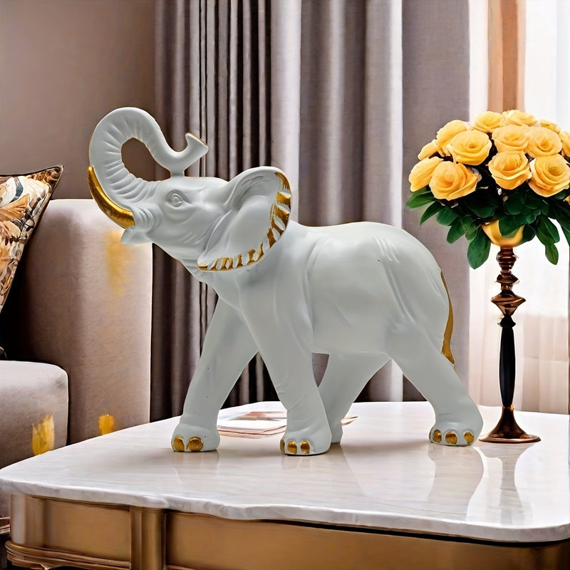 Escultura de Elefante de Resina Encantadora - Perfecta para el Hogar, Sala de Estar, Bar, Café y Decoración de Escritorio | Adorno Interior con Temática de Dibujos Animados Vibrante, Regalos de Elefante, Elefante Salvaje, Exhibición de Escritorio