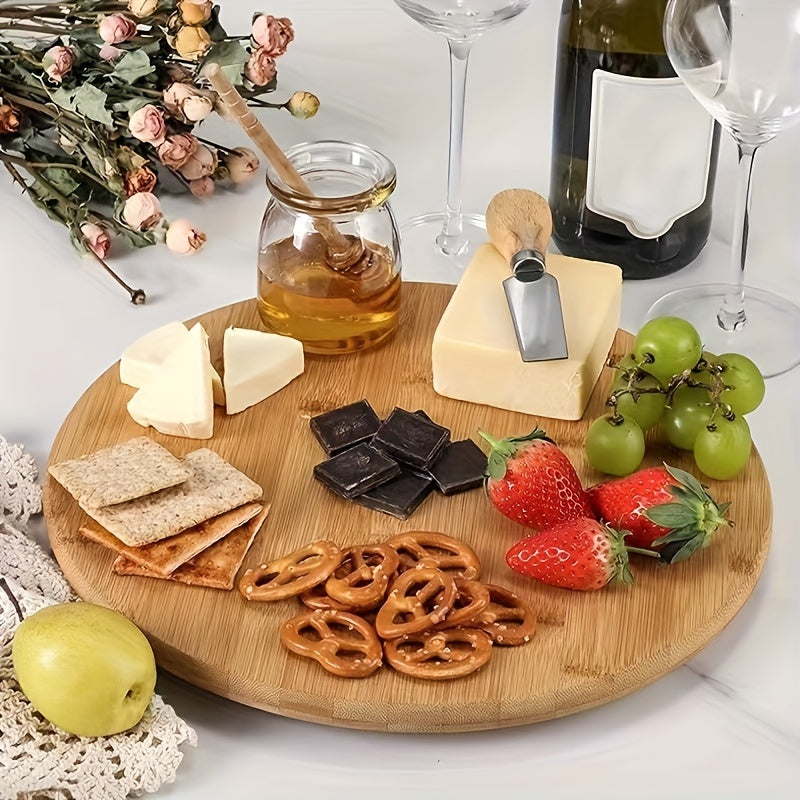 Plataforma giratoria de bambú de 360 grados - Organizador de cocina versátil para especias, aperitivos y postres - Regalo ideal para el Día del Padre y el Día de la Madre - Disponible en 3 tamaños
