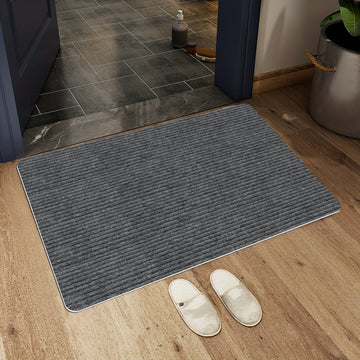 1 pieza de alfombrilla antideslizante para puertas - Elegante diseño geométrico en azul y blanco, fácil de limpiar, poliéster duradero, perfecto para entradas interiores/exteriores, porches delanteros, habitaciones y jardines, ideal para ayudar con la de