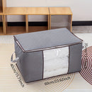 Bolsa organizadora grande para ropa, hecha de tela no tejida, con ventana transparente y cierre seguro de cremallera, protector multiusos para cobijas, edredones y ropa de temporada, almacenamiento debajo de la cama