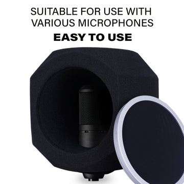 Protección Antiviento de Micrófono de Calidad de Estudio Pure Vocals con Filtro Pop - Bola de Aislamiento Acústico para Reducción de Ruido, Diseño de Espuma Absorbente de Sonido