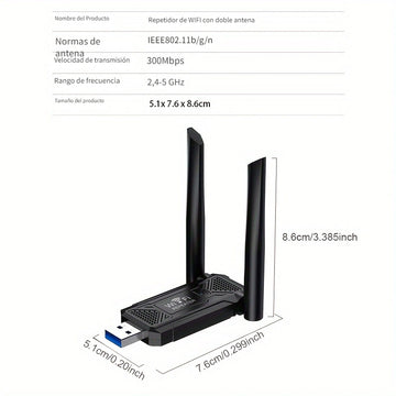 1pc VSZAPower Repetidor inalámbrico USB Router, amplificador de señal de Internet de alta velocidad de 300M, amplificador de red Wi-Fi portátil, material de PVC, alimentado por USB, no requiere batería, amplificador de red doméstico estable