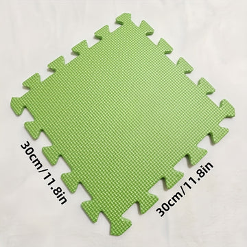 30 piezas de alfombrilla de espuma con diseño de patchwork de patrón cruzado, material, diseño monocromo, adecuado para salas de juego, yoga y temas de vacaciones - gris, amarillo, azul, beige, rosa.