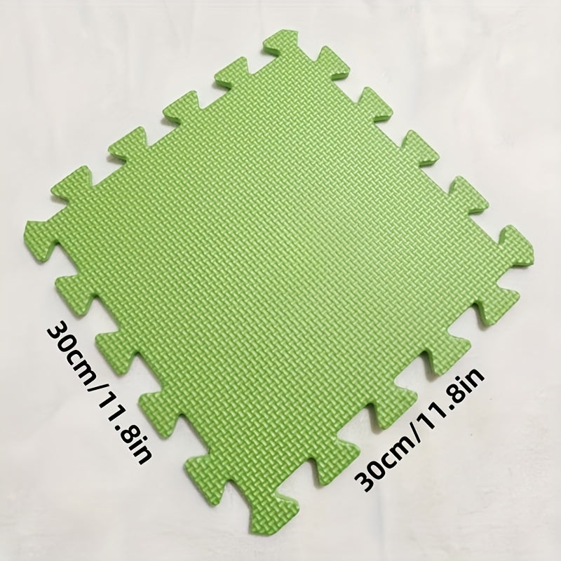 30 piezas de alfombrilla de espuma con diseño de patchwork de patrón cruzado, material, diseño monocromo, adecuado para salas de juego, yoga y temas de vacaciones - gris, amarillo, azul, beige, rosa.
