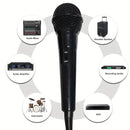 Micrófono de mano negro con cable y cubierta de espuma - Micrófono dinámico cardioide para karaoke, canto y oratoria | Ideal para entretenimiento en casa y uso profesional, micrófono de karaoke | Grado profesional | Micrófono duradero