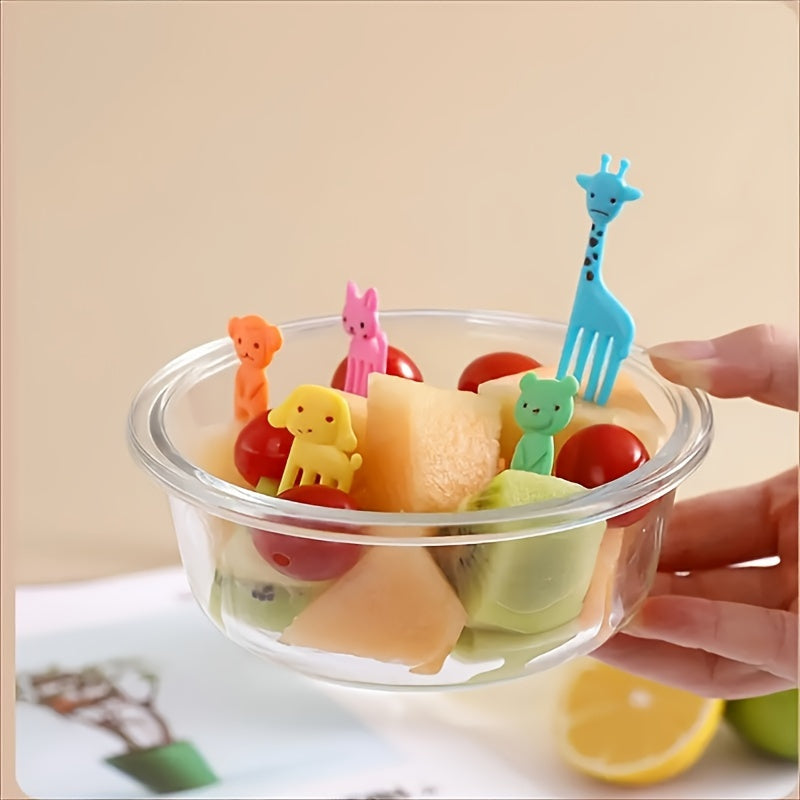 10pcs Tenedores de Fruta Desechables con Temática Animal Creativa - Perfectos para Fiestas, Picnics y Uso Doméstico - Vajilla de Plástico Duradera