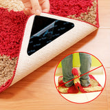 4/8/16/24 piezas de pegatinas de alfombra reutilizables, pegatinas de alfombra lavables antideslizantes, alfombra de esquina de madera dura, previene que las alfombras se muevan y se enrollen los bordes, pegatina de alfombra de forma triangular que se pu