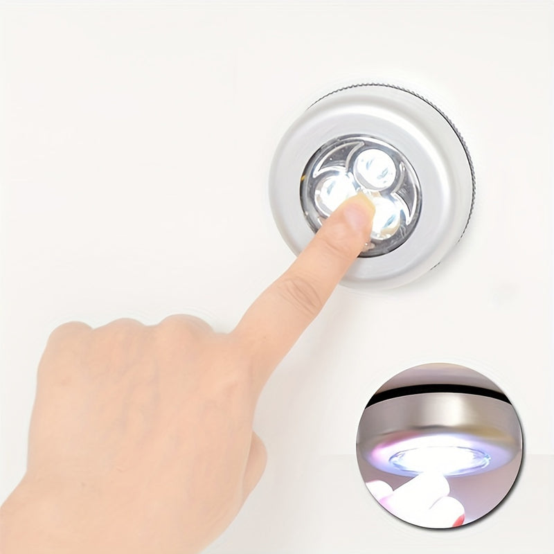5pcs Luces Táctiles Modernas de 3 LED, Acolchado Inalámbrico para Armario, Luz Nocturna de Montaje en Pared con Pantalla de Plástico, Control por Botón, Tema Fantasía para Dormitorio, Pasillo, Baño, Cocina, Escaleras - Funciona con Pilas (AAA), No Incluy
