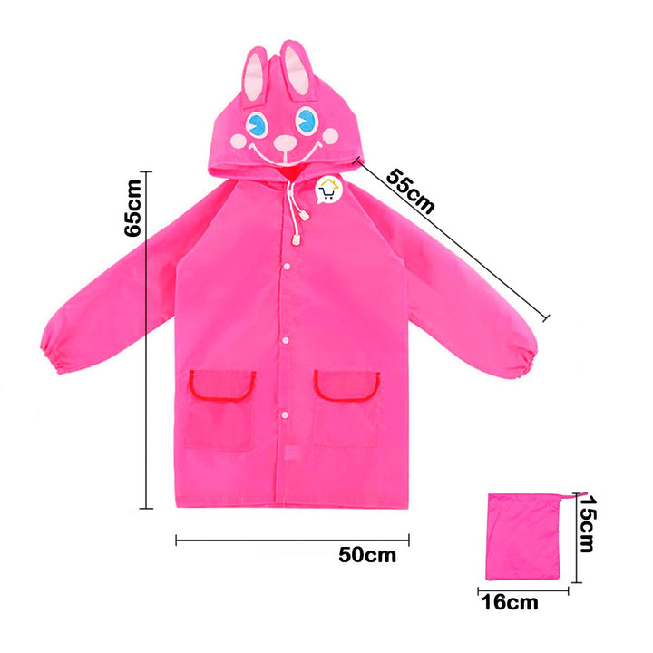 Impermeable Infantil Capucha Animales Abrigo Protección Lluvia CA228