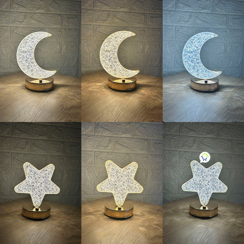 Lámpara Táctil Efecto Cristal Mesa De Noche Recargable LCL-1
