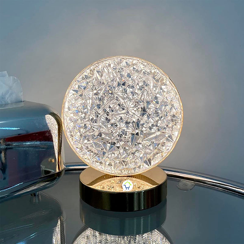 Lámpara Táctil Efecto Cristal Mesa De Noche Recargable LAIPARA-2