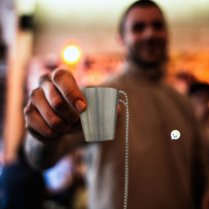 Collar Copa x2 Tequilera Shot Acero Inoxidable Fiesta 23 ml CSHT1