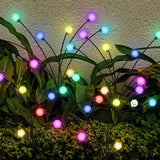 Luces de Hadas Luciérnagas x2 LED Jardín Panel Solar 6 Luces Impermeables C2003