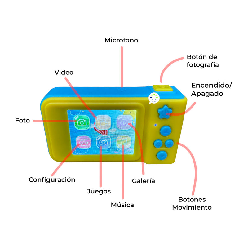 Cámara Digital Para Niños Foto Video Y Juegos + Memoria SD GRATIS SG2109-010