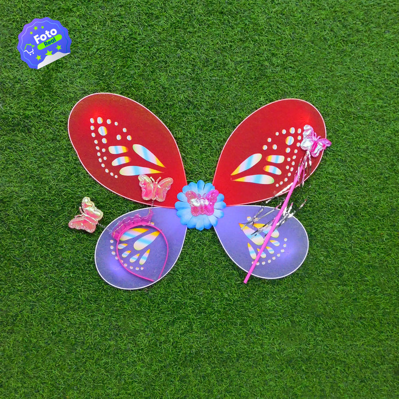 Disfraz De Mariposa Hada Alas Diadema Varita Halloween OF491