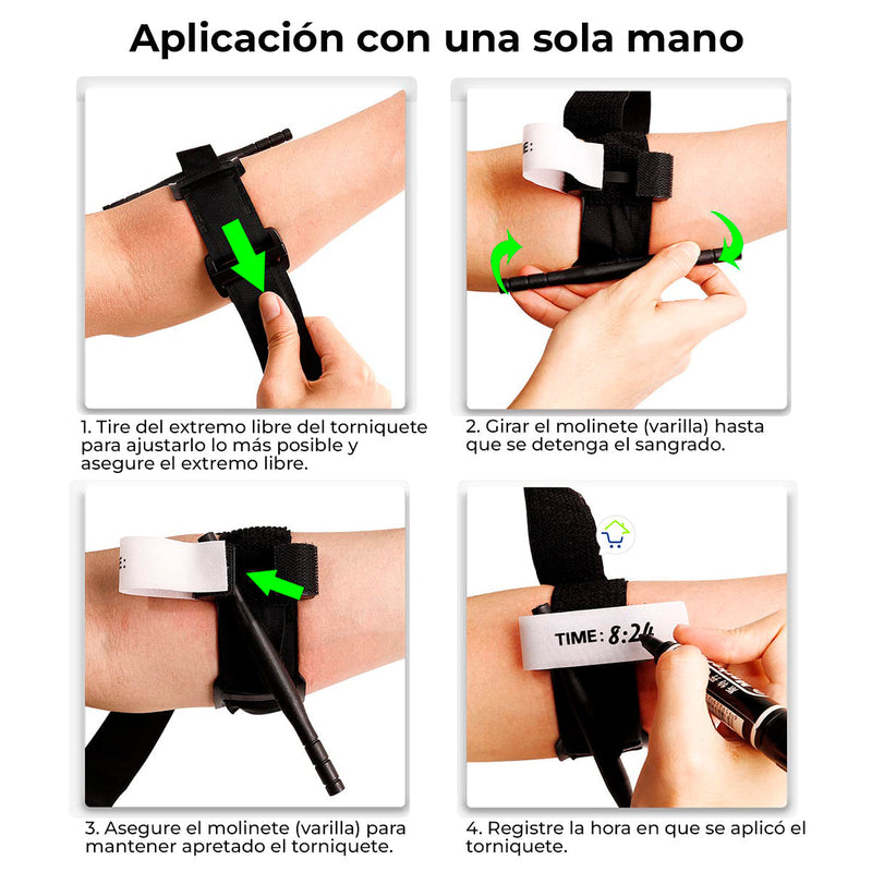 Torniquete Médico De Emergencia Una Sola Mano MK-004