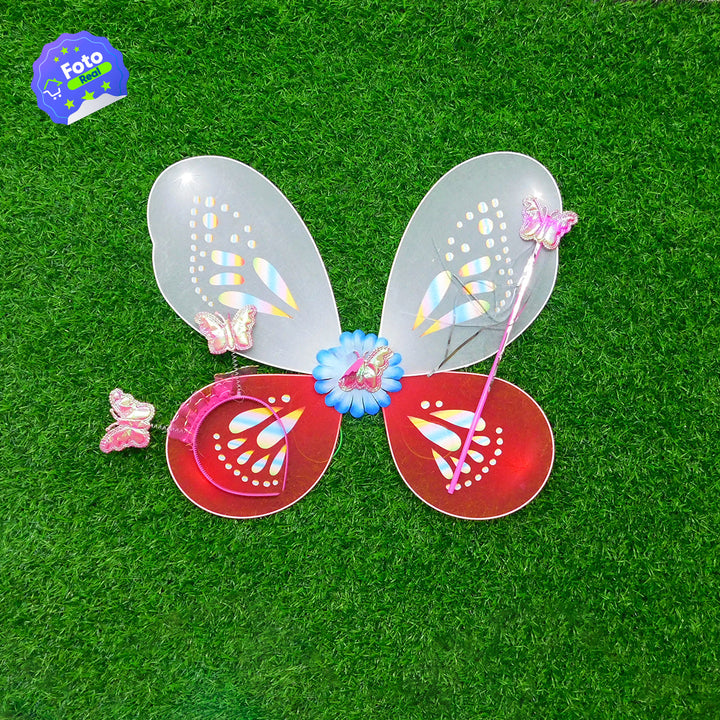 Disfraz De Mariposa Hada Alas Diadema Varita Halloween OF491