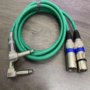 Cable de Audio de Alta Calidad de 6.5mm Macho a Hembra con Conector de Ángulo Recto - Esencial para la Afinación de Micrófonos, Fiestas y Eventos Festivos, Cable Coaxial Verde Duradero