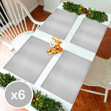 Mantel Individual Navideño x6 Metalizado Mesa Decorativo B315X6