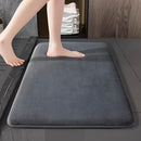 Alfombra de baño de felpa coral ultra suave - Secado rápido, antideslizante, lavable a máquina con respaldo de PVC, poliéster mullido, pelo bajo, forma rectangular para seguridad en la entrada del baño