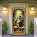 Banner de Puerta 2D, Bandera de Puerta 2D, 90x180cm/35.4x70.9pulgadas, Material de Poliéster - Banner de Puerta con Escena del Nacimiento, Decoración Estacional Adecuada para Reuniones en Casa y Decoración de Dormitorio, Apto para Diversas Ocasiones, No