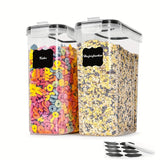 2/3/4 piezas, juego de contenedores de almacenamiento de cereales, grandes, herméticos, para almacenamiento de alimentos en la cocina y la despensa, juego de contenedores de almacenamiento de cereales para crujir, sin BPA, dispensadores, THELiFE
