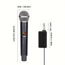 Micrófonos inalámbricos portátiles duales con batería recargable de iones de litio de 1500mAh, carga USB dinámica de micrófonos sin cable con conector de 6,35 mm, sonido claro para karaoke, bodas, fiestas, iglesia, enseñanza - Ideal regalo de Navidad