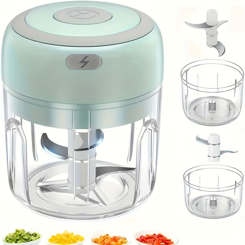 100/250ml Triturador Eléctrico de Ajo Mini USB, Picadora de Carne y Verduras Resistente para Jengibre, Utensilio de Cocina Duradero