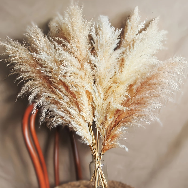 10 piezas de hierba de pampas artificial suave, tallos de caña falsos para jarrón de piso, ramilletes de boda, decoración de pared y mesa de granja, versátiles para Navidad, San Patricio, Año Nuevo, San Valentín, Pascua, Acción de Gracias