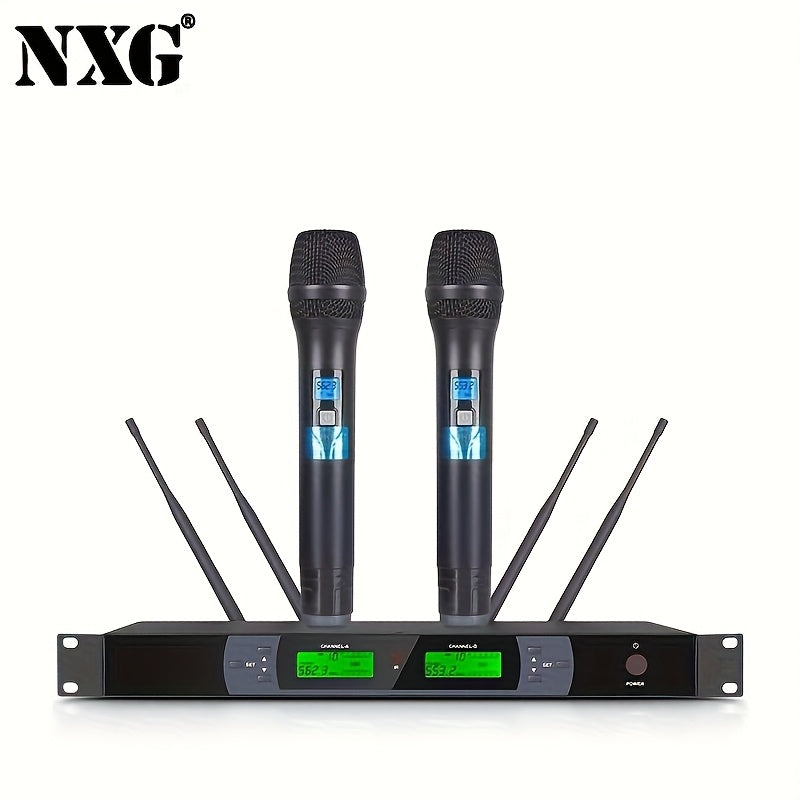 Conjunto de Sistema de Micrófono Dinámico Inalámbrico para Karaoke en Casa con Micrófono Profesional UHF XLR NXG, Utilizado para Discurso y Sonido en Bodas e Iglesias