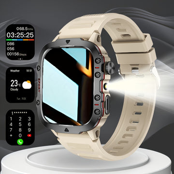 Reloj inteligente, pantalla táctil completa, llamadas inalámbricas, linterna LED, modos deportivos, pulsera y mensajes, pedometría, varios modos deportivos, para for iphone/Android, batería de litio recargable, conexión inalámbrica - Regalo ideal, compat