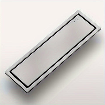 Desagüe de Suelo Rectangular Invisible de Acero Inoxidable - Extendido, Fregadero de Baño Resistente a Olores con Cubierta de Tubería Oculta