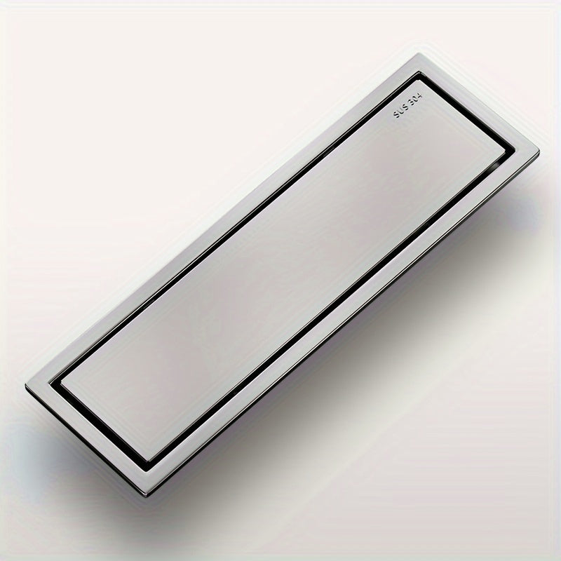 Desagüe de Suelo Rectangular Invisible de Acero Inoxidable - Extendido, Fregadero de Baño Resistente a Olores con Cubierta de Tubería Oculta