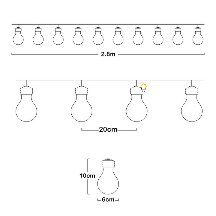 Extensión Micro Led Estilo Bombillo x10 Multicolor TX50Q