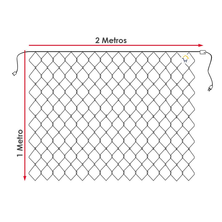 Luces Malla LED 200 Luces 2x1 M Luz Navidad Azul Cable Verde LCHB180AZ