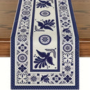 1 pieza, Camino de Mesa Muertos Mexicano, Protectores Térmicos para Mesas, Decoración de Cocina y Comedor con Diseño Azul Patchwork para Hogar o Fiestas, 13 x 36, 13 x 48, 13 x 72, 13 x 90, 13 x 108