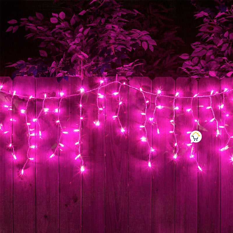Cortina LED Intercalada 7 Metros 240 LED Decoración Navidad Fucsia LEDC240L