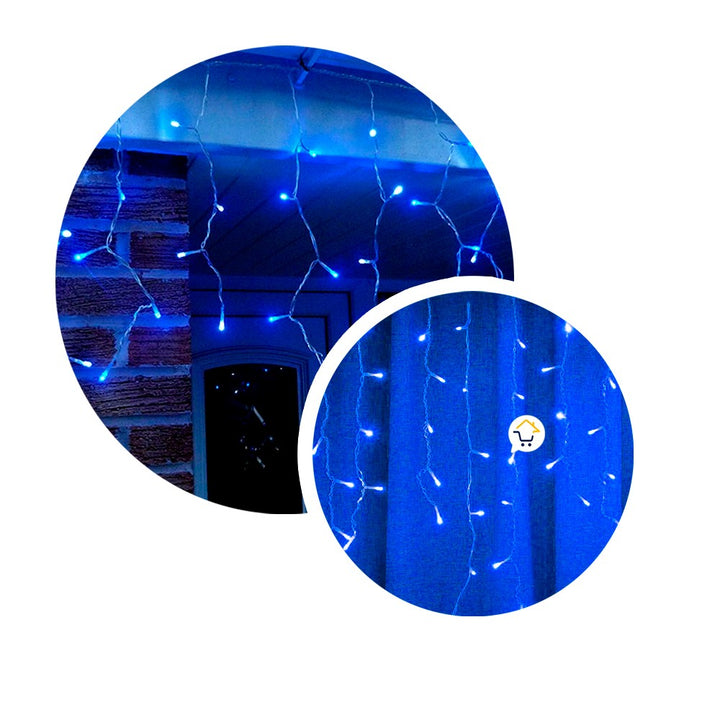 Cortina LED Intercalada 3 Metros 100 LED Decoración Navidad Azul 100LEDCA1