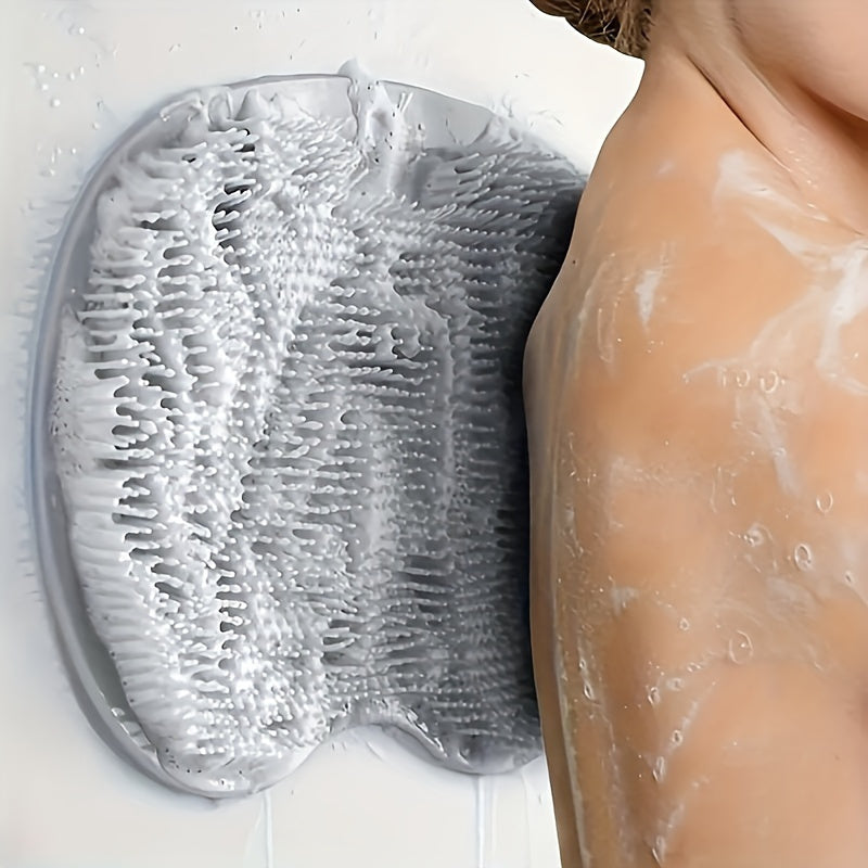 1 pieza, alfombrilla de ducha para espalda y pies, sin electricidad, gris, sin fragancia, exfoliante y masajeador completo para el cuerpo, mejora la circulación sanguínea, adecuada para la cara, la espalda y los pies, diseño duradero de silicona.