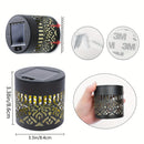 6 piezas de luces solares para exteriores, luces de pared, impermeables, de metal, adecuadas para exteriores de casas, luces redondas más brillantes para porches, iluminación exterior para granjas con automático desde el crepúsculo hasta el amanecer - Lu