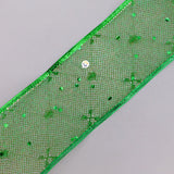 Cinta de Malla Navideña Metalizada x3 Rollos 9 m Verde 6246V